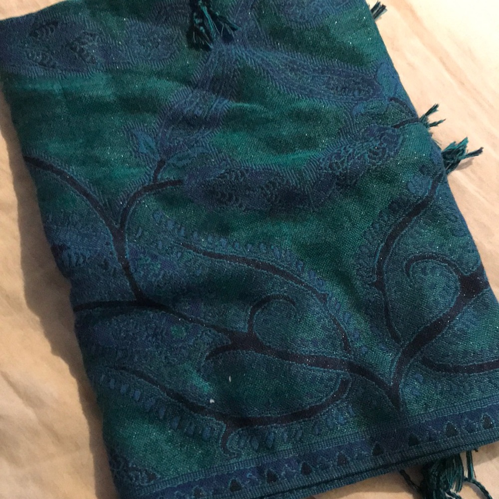 Blue and Green Scarf with a Subtle Sparkle